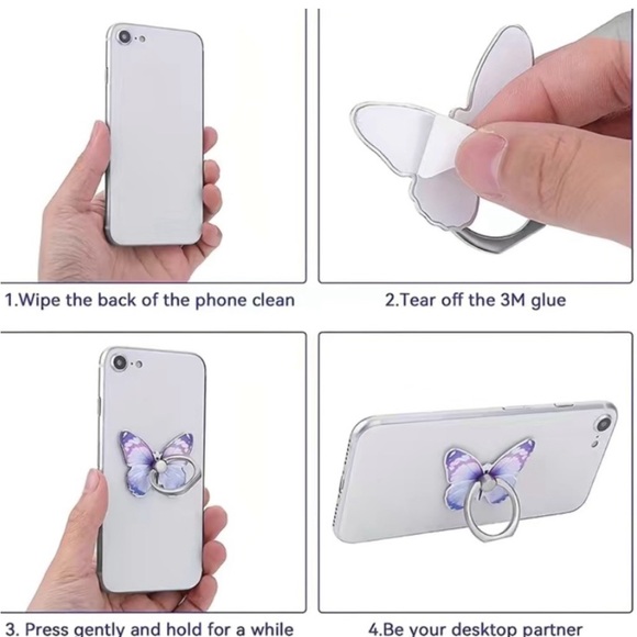 NWT-Butterfly Patterned Phone Ring Stand - Picture 7 of 8